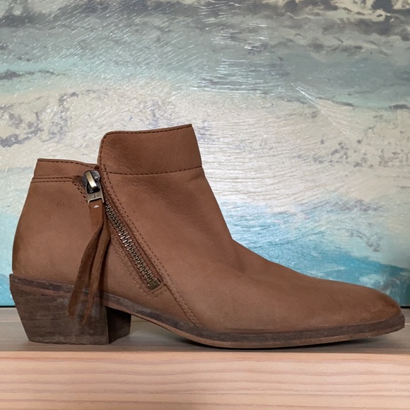 SAM EDELMAN Packer Leather Ankle Bootie Tan size 5 GUC - Picture 9 of 12